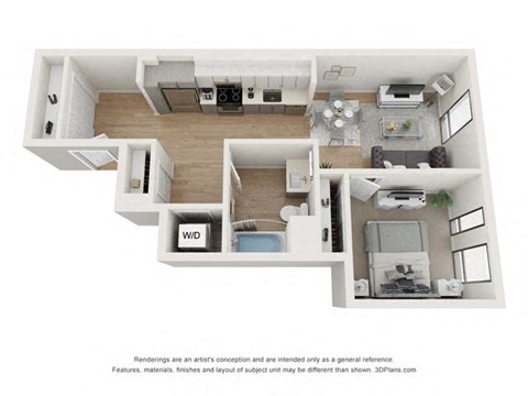 a 1 bedroom floor plan  950 sq ft